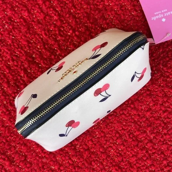 Kate Spade Dancing Cherrie Small Cosmetic Case Cream Multi - Picture 3 of 16